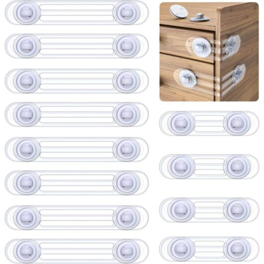 12 Pieces Baby Safety, Child Safety Door, Baby Safety Door Window Lock, Baby Door Lock Without Drilling for Cabinet, Toilet, Fridge, Oven,