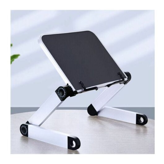 Black Book Stand, Adjustable Tilt Stand, 360° Adjustable Tablet Height and Angle, Portable Folding Book Stand for Most Paper Books and Tablets and