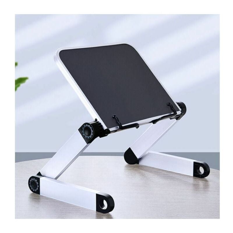 Black Book Stand, Adjustable Tilt Stand, 360° Adjustable Tablet Height and Angle, Portable Folding Book Stand for Most Paper Books and Tablets and