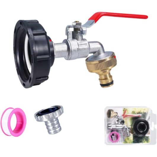 Ikodm - 3/4 inch ibc Drain Valve for 1000L Tank S60x6 ibc Hose ibc Brass Female Connector Fit for Tank Tap Rainwater Tank ibc Tank Accessories