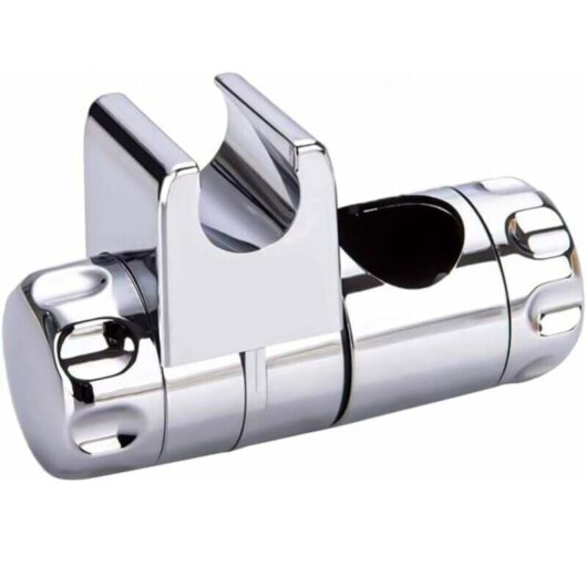 Replaceable Handheld Shower Holder, Shower Head Holder, Adjustable Bathroom Shower Head Clamp, Fits 25mm Shower Rod, 19-22mm Shower Head, ABS Chrome