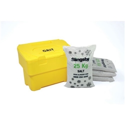 Salt and Grit Bin Supplied with Salt Yellow 115L 395095