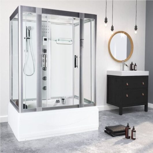 Vidalux Aegean 1350 Steam Shower Whirlpool 1350 x 800 White Glass