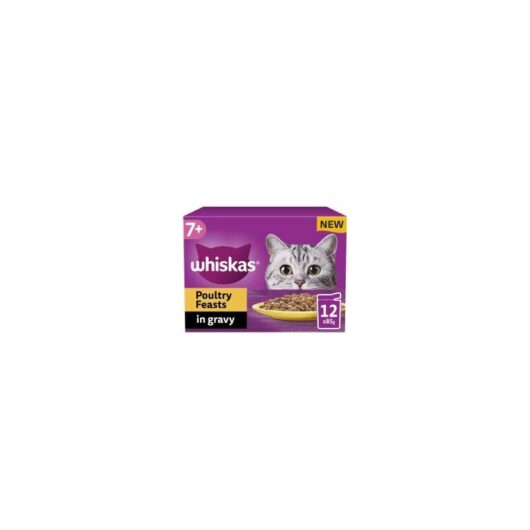 Whiskas 7+ Poultry Feasts Senior Wet Cat Food Pouches in Gra - 85g - 811947