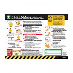 Workplace First Aid Guide Covid-19 Safety Poster, 300mic PVC With