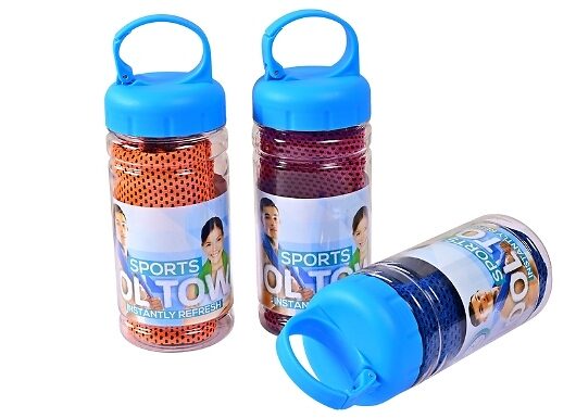 1, 2 or 4-Pack of Ice Towel & Portable Cup Sets - 4 Colours!