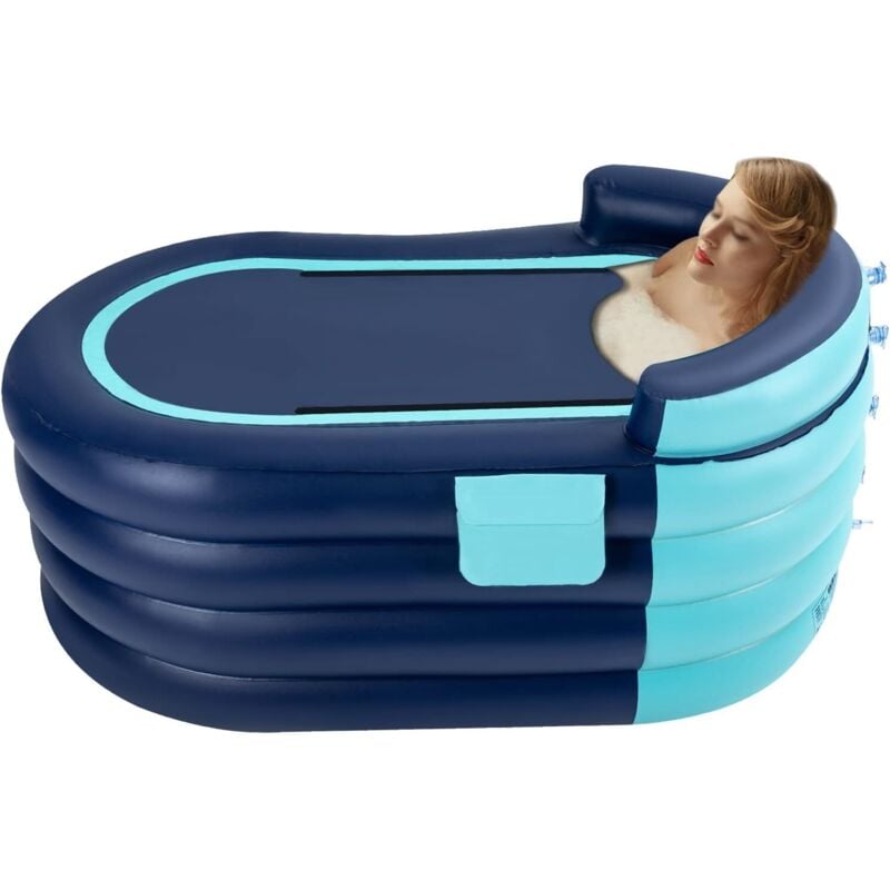 1.4m Inflatable Adult Bathtub, Mobile Bathtub, with Electric Air Pump, PVC Portable Spa Warm Blow Up Foldable Bath Tub For Hot Water Bath & Ice Bath