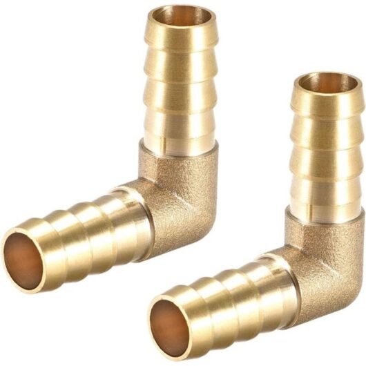12mm Barbed Brass Hose Fitting 90 Degree Elbow Pipe Connector Coupler Hose Adapter 2Pcs