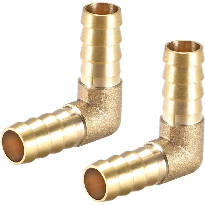 12mm Barbed Brass Hose Fitting 90 Degree Elbow Pipe Connector Coupler Hose Adapter 2Pcs