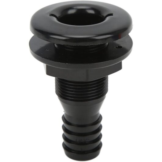 1in Thru Hull Fitting ABS Straight Impact Resistant Hose Connection Accessory for Boats MarinesBlack