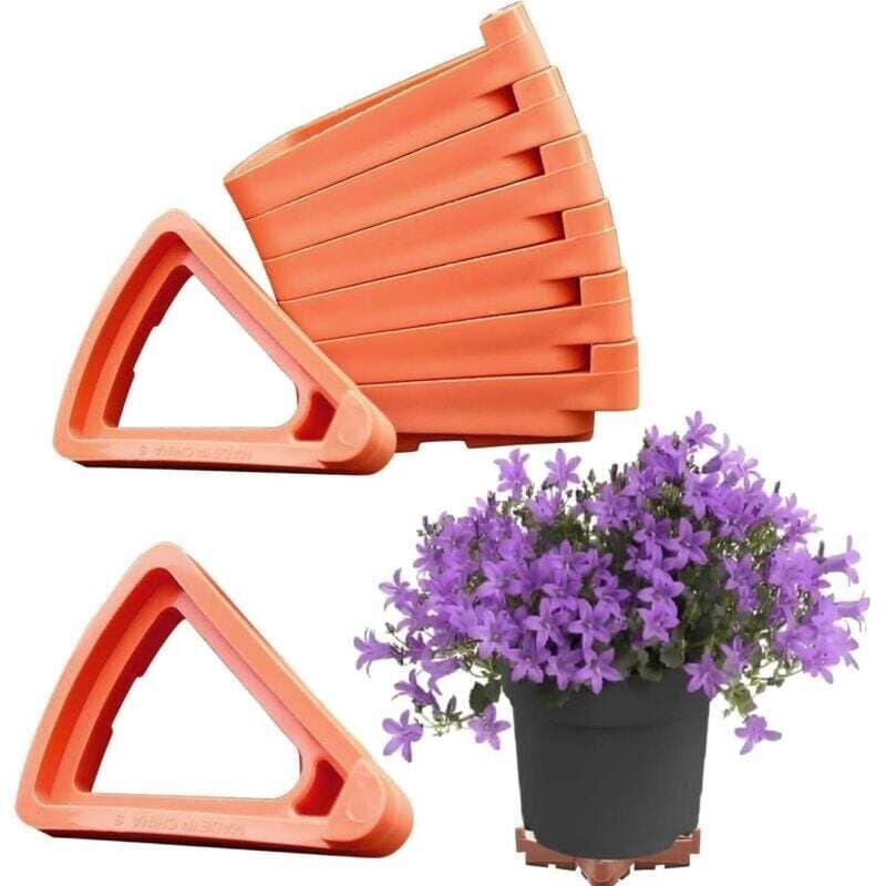 24pcs Pot Saucer Triangular Breathable Flower Pot Holders - Invisible Pot Holders - For Indoor and Outdoor - Large(9cm) MUMU