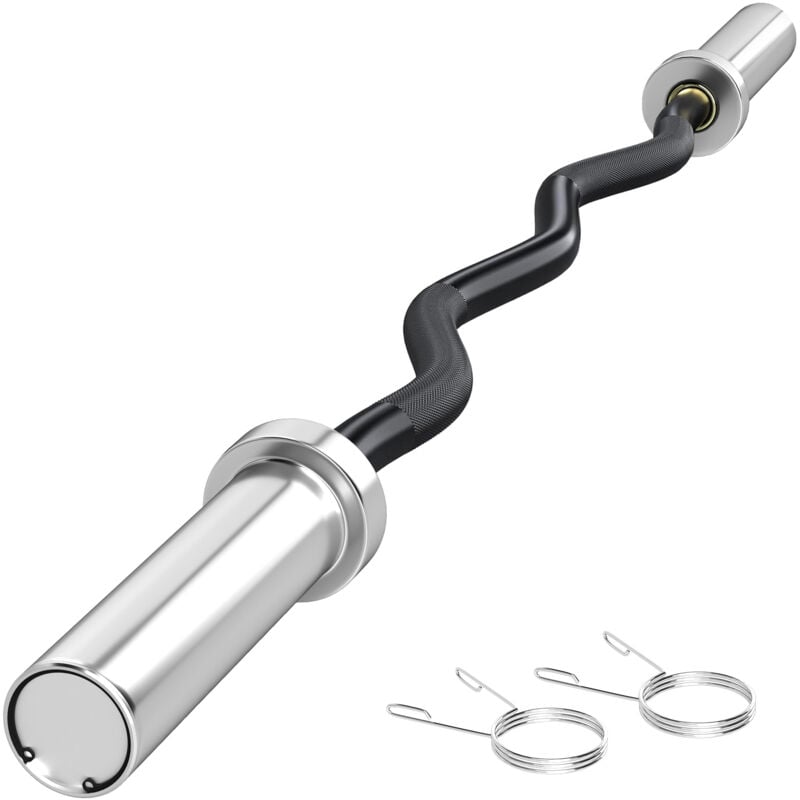 Sportnow - 120cm ez Curl Bar, Olympic Barbell Bar for 5cm Weight Plates, 8kg