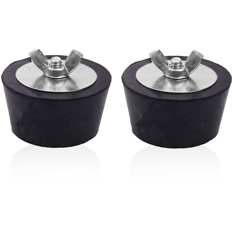 Tinor - Swimming Pool Winter Plug, 51 mm Rubber Plug with Stainless Steel Wing Nut for Swimming Pool Pipes Winter Maintenance of Fittings (2 Pieces)