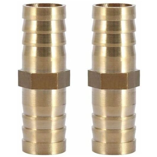 Ymyny - 10mm 5pcs) Two Way Straight Pipe Fitting Brass Barbed Tube Connector Junction 6/8/10/12/14/mm mumu