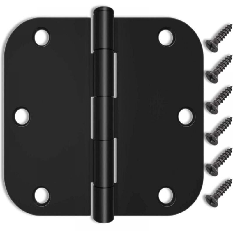 Ymyny - 4-Pack 3.5-Inch Door Hinges, Matte Black Door Hinges, Fits Standard Doors/Rooms, Exterior/Interior Doors, Black Finish Hinges