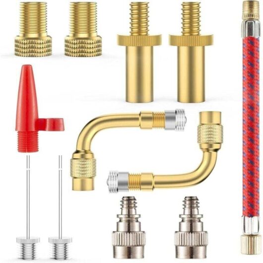 Ymyny - Bike Pump Adapter, 12Pcs Bike Valve Adapter dv av sv Presta Schrader Bike Valve Connectors Bike Inflator Tip Adapter Fitting mumu