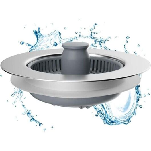 Ymyny - Kitchen Sink Strainer and Plug - 3 in 1 Universal Stainless Steel Filter, Anti-Clogging, Easy to Install, Fits 70-86mm Sink Hole mumu
