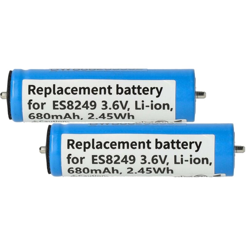 vhbw 2x Battery compatible with Panasonic ES-LC60, ESLF71, ES-LF51, ES-LF20, ES-LF50, ESLF51 Electric Razor (680 mAh, 3.6 V, Li-Ion)