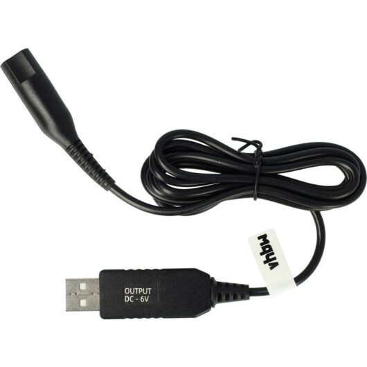 vhbw Charging Cable compatible with Braun Series 5 550s-3, 550s-4, 560s-3, 560s-4, 570cc, 550, 560 Razor - Power Cable, 120 cm, Black