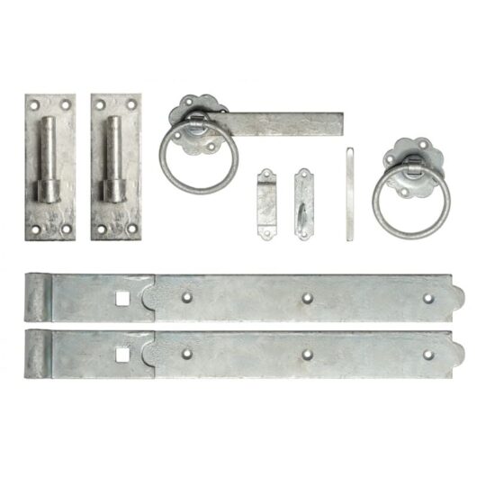 18 Inch Single Gate Fittings Set Hook & Band Hinge, Latch - Galvanised
