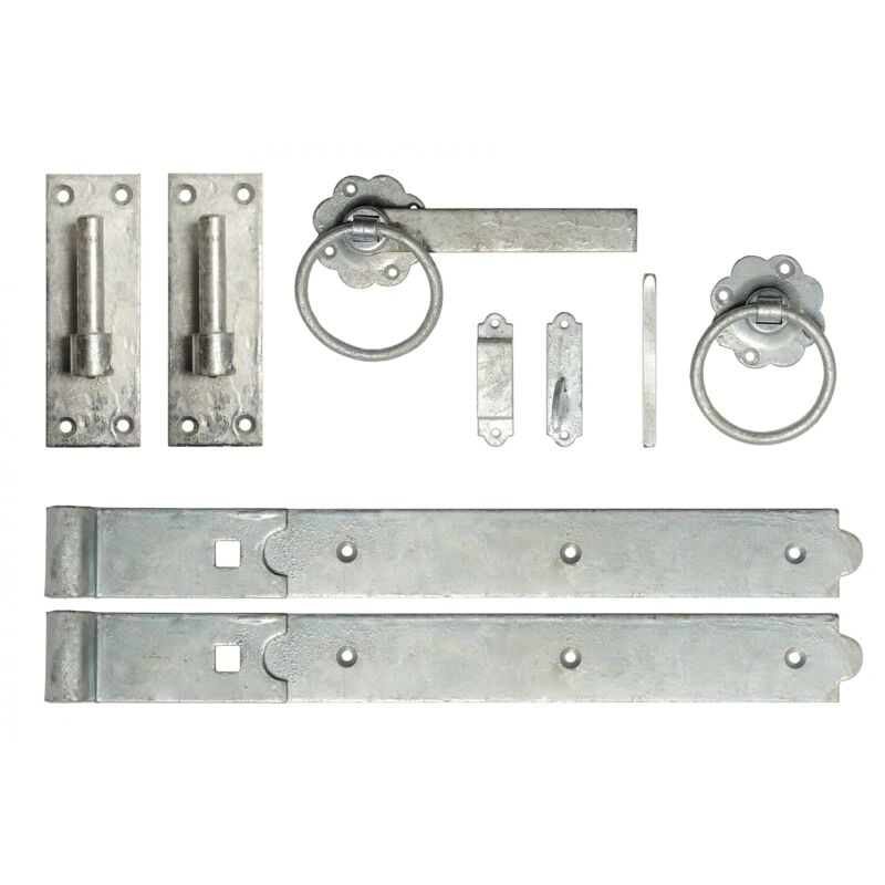 18 Inch Single Gate Fittings Set Hook & Band Hinge, Latch - Galvanised