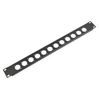 1U XLR Socket Panel D Type - 12 XLR Sockets