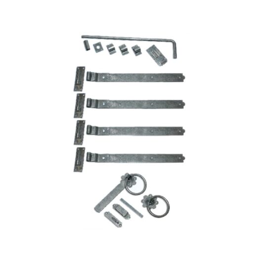 Cannock Gates - 18 Inch Double Gate Fittings Set Hook & Band Hinge, Latch, Drop Bolt - Galvanised