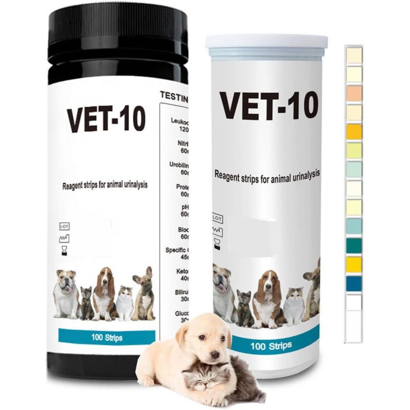 100 Urine Test Strips 10 in 1 Urinary Tract Infection Test Kit Cat and Dog Pet Diabetes Urinalysis Test Strips Multiparameter