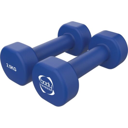 Neoprene Dumbbell Pair 2 x 2.5kg Hand Free Weights Coated Cast