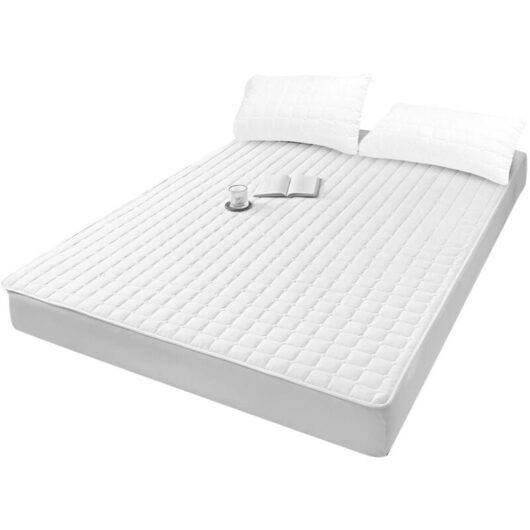 White Egg Texture Quilted Fitted Sheet 137cm W x 190cm D