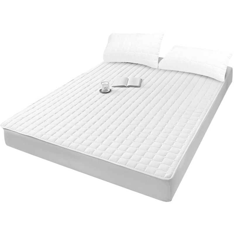 White Egg Texture Quilted Fitted Sheet 137cm W x 190cm D