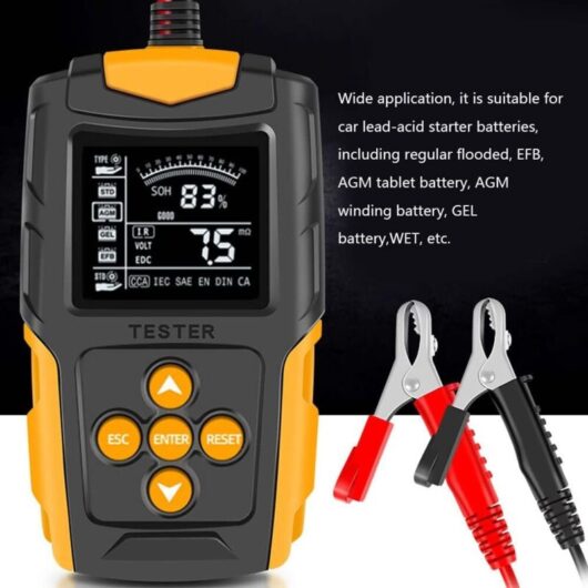 12V/24V Car Battery Tester LCD Digital Battery Analyzer Auto Diagnostic Tool SOH SOC CCA IR Measurement for Car Truck Motorcycle