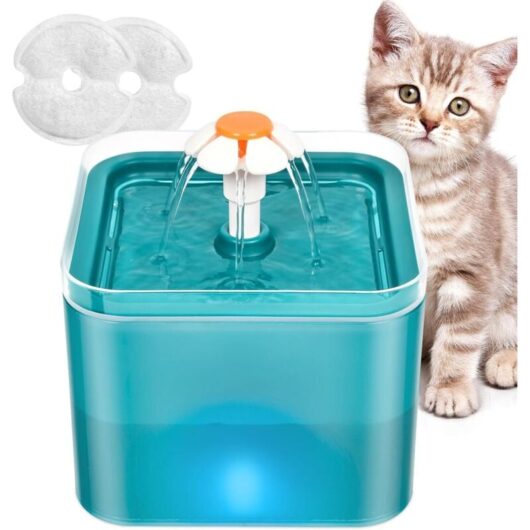2L Cat Water Fountain, Super Quiet Pet Fountain, Pet Fountain (Green)