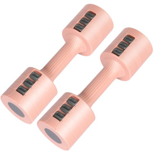 Centra A Pair Of 1KG To 2.5KG Adjustable Dumbbells With Metal Weight Pink