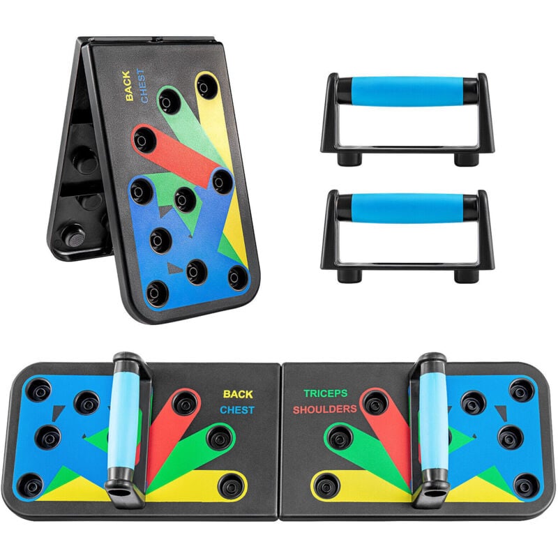 Trintion 20-in-1 Push Up Board, Foldable Press-Up Board with Resistance Bands, Multi-Function Fitness Board for Chest, Arms, Shoulders, Home Gym