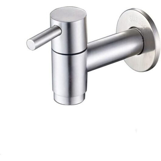 1 Piece Stainless Steel Wall Mounted Basin Faucet, Cold Water Tap, Garden/Laundry/Utility Fittings, G1/2 Inch Thread - Ccykxa