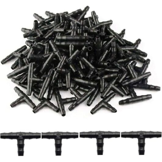 10 Pcs 8/12mm Drip Irrigation Fittings, Drip Irrigation Elbow Adapter, Elbow Irrigation Fittings, Irrigation Hose Connector, for Garden, Lawn