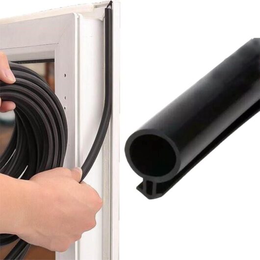 10m Rubber Window Seal, O Type Rubber Door Seal, Suitable for 5-7mm Interior Gap (Black)