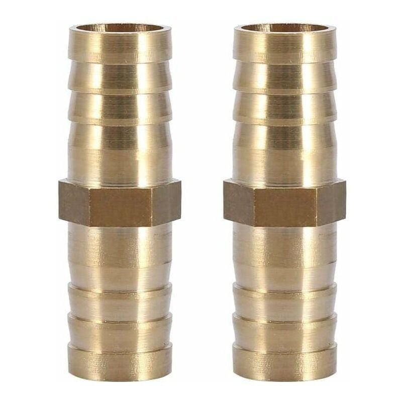 10mm 5pcs)Two Way Straight Pipe Fitting Brass Barbed Connector Tube Joint 6/8/10/12/14/mm