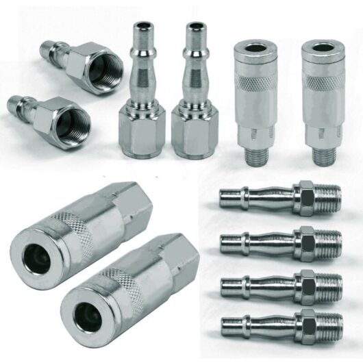 12PCS Air Line Connector 1/4" BSP Air Line Hose Compressor Fittings Male Female Thread Quick Release Set for Compressor Tools