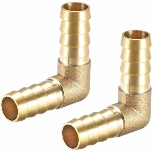 12mm Barbed Brass Hose Fitting 90 Degree Elbow Hose Connector Coupler Hose Adapter 2Pcs