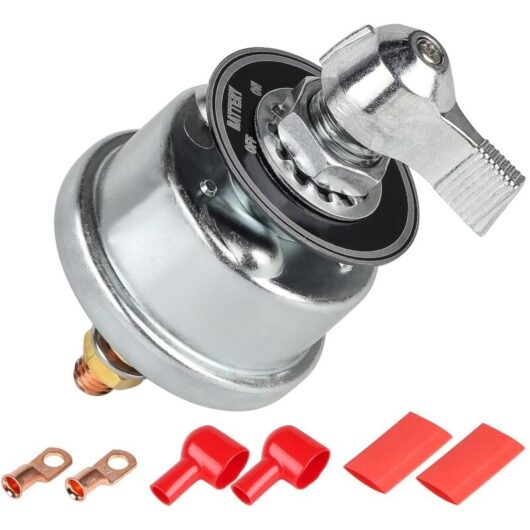 1x 12V-48V Battery Switch, 200A Battery Isolator Switch with Copper Terminals, Battery Switch for Cars Trucks RVs Boats