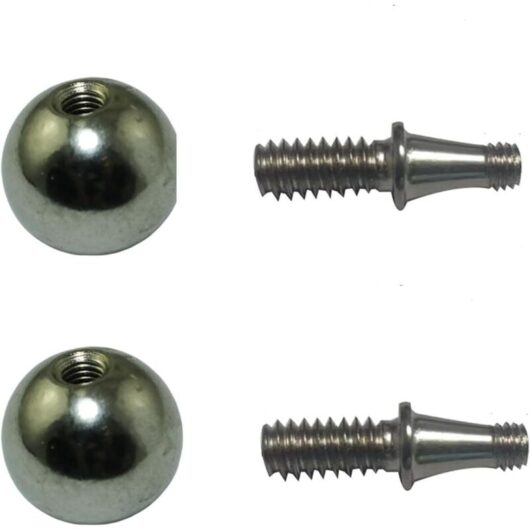 2 Sets Metal Adapters for Steel Ball Head, Metal Ball Head, Internal Thread, Swivel Fittings, M5 Screw Hole, 1/4 Screw Rod, 20mm Diameter, Direct