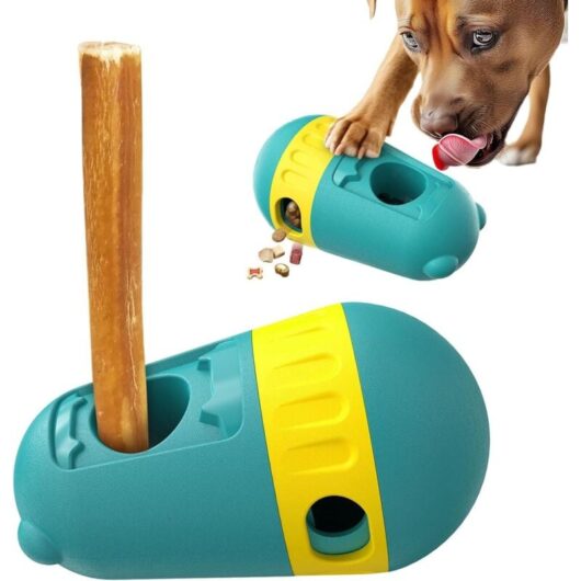 2-in-1 Dog Toy - Adjustable Treat Dispenser and Interactive Puppy Toy, Mental Stimulation and Slow Feeding, Anti-Choking Safety