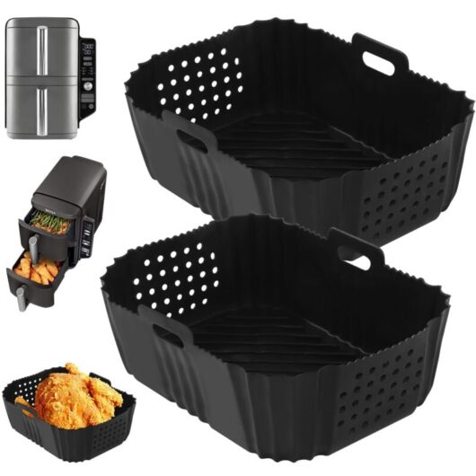 2 x Air Fryer Mould for Ninja Double Stack SL400EU 9.5 L, Silicone Accessory for Ninja AF300EU AF400EU