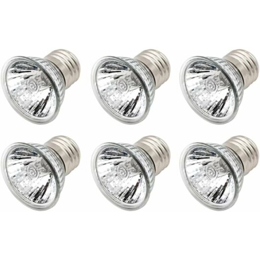 25W E27 Ampou Tortoise Heating Lamp, uva uvb Ampou Repti Heating Ampou Lamp, for Reptis Lizard Turtle Aquarium (Pack of 6)