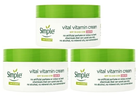 3-Pack Simple Vital Vitamin Cream SPF 15 - Day Cream!