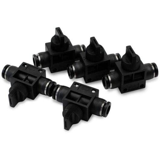 5pcs 10mm Tubes OD Ball Valve Air Flow Control Straight Pneumatic Union Fitting Push To Connect