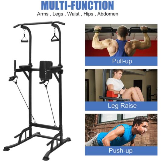 Holdfiturn Power Tower Station Pull Up Bar Workout Equipment for Home Gym Strength Training