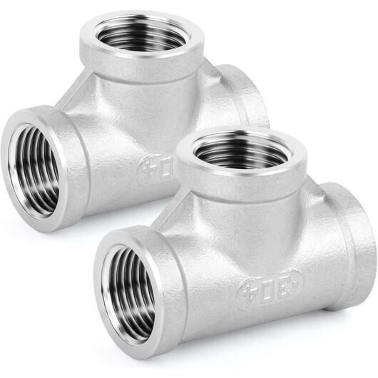 Neige - 2 Pcs Stainless Steel Pipe Fittings, 3/4 bsp Female Pipe Fittings -